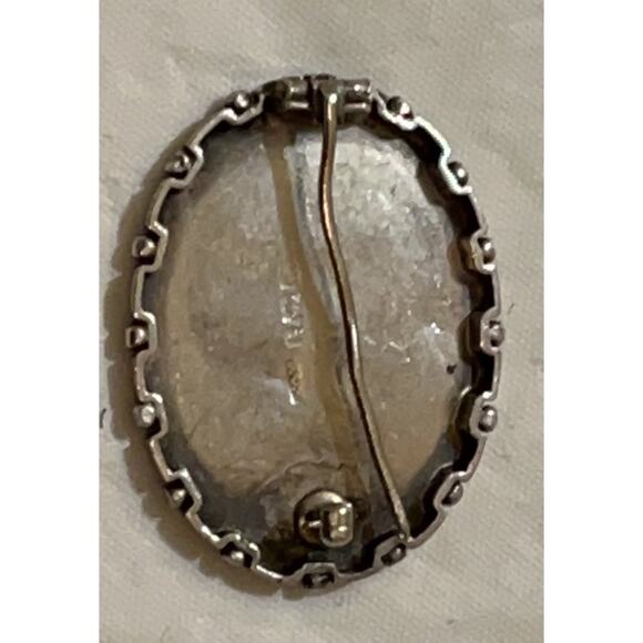 Antique Victorian Signed WCM Sterling Silver & Rose Gold Floral Pin / Brooch - Picture 8 of 10